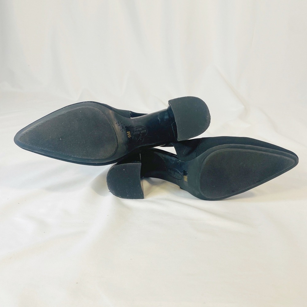 Anne Klein iFlex Pumps Women's 9 Black 3" Heel Pointed Toe Block Heel Cut Out - Picture 7 of 9